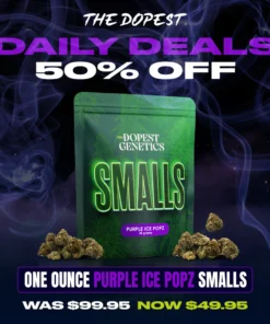 Smalls: Purple Ice Popz Sativa flower 28 grams Daily Deal