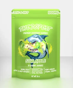 Sour Apple Sharks HHCP + D9 Gummies - 1000mg