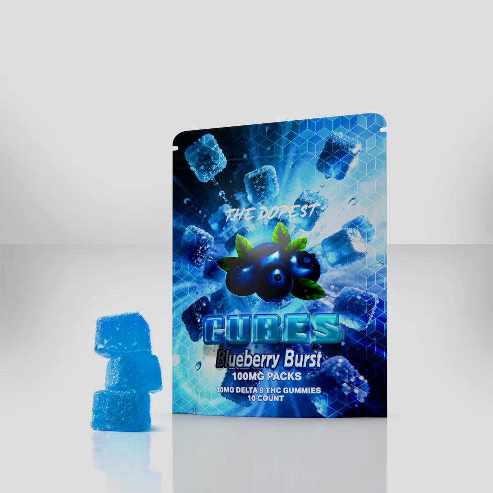 The Dopest Cubes: Blueberry Burst 100mg Delta 9 Gummies